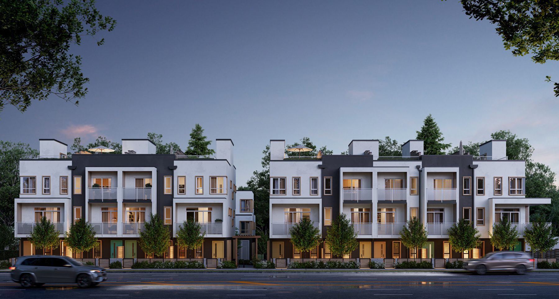 Oaklyn residential townhomes architectural rendering